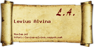 Levius Alvina névjegykártya